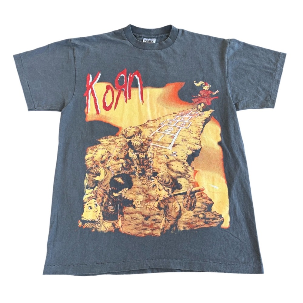 Vintage Korn Band T-Shirt  Black Self Titled Album Art 90s Rock REPRINT